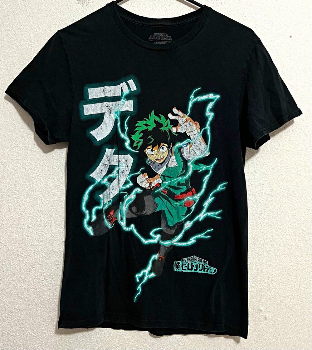 Funimation My Hero Academia Izuku Midoriya Men’s S Black Graphic Cotton Knit Tee